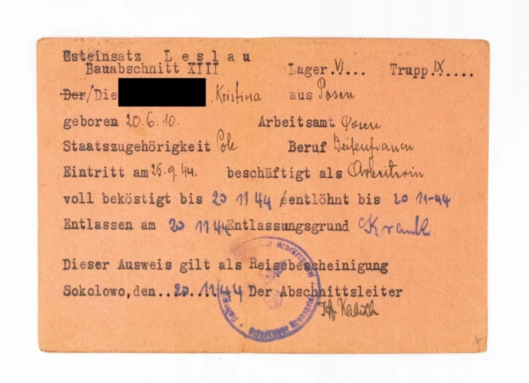 NIEMCY III RZESZA, KARTA PODRÓŻNA I ŻYWNOŚCIOWA, WŁOCŁAWEK / SOKOŁOWO 1944