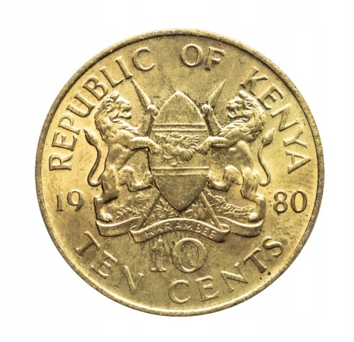 Kenia 10 centów, 1980 rok.