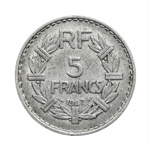 Francja, 5 franków, 1947 rok.