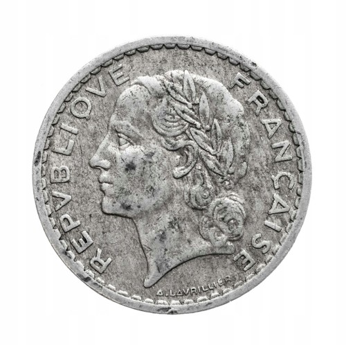 Francja, 5 franków, 1945 rok.