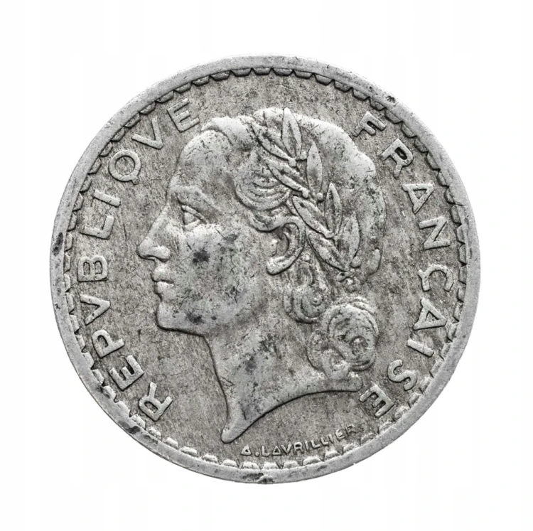 Francja, 5 franków, 1945 rok.
