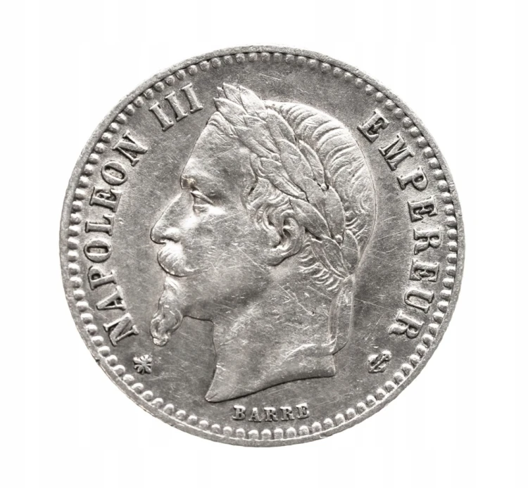 Francja, Napoleon III , 50 centymów 1864 A, Paryż