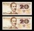 Polska, PRL, zestaw 2 x 20 ZŁOTYCH 1.06.1982, seria AB. Kolejne numery
