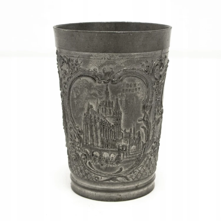 STARY METALOWY KIELICH KATEDRA ERFURT, ZAMEK WARTBURG, NIEMCY