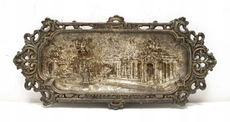 STARA METALOWA PŁASKORZEŹBA, 100 ROCZNICA URODZIN CESARZA WILHELMA I 1897