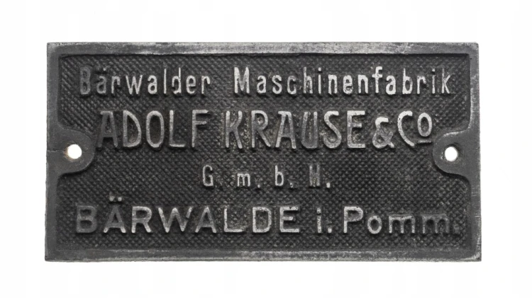 STARA PLAKIETA BARWALDE, FABRYKA MASZYN ADOLF KRAUSE, BARWICE