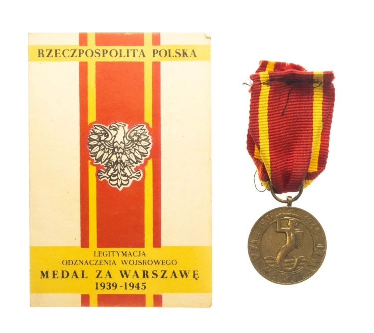MEDAL ZA WARSZAWĘ 1939-1945 Z LEGITYMACJĄ, WROCŁAW 1946