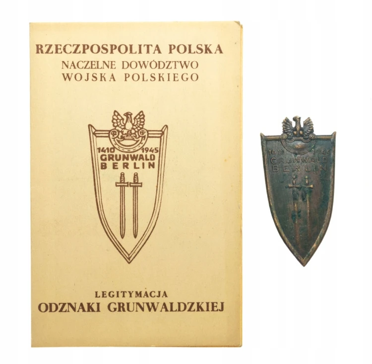 ODZNAKA GRUNWALDZKA 1939-1945 Z LEGITYMACJĄ, WROCŁAW 1946