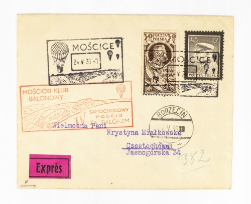 STARA KOPERTA LISTOWA - KLUB BALONOWY MOŚCICE, BORZĘCIN / CZĘSTOCHOWA 1936