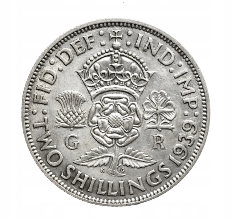 Wielka Brytania, Jerzy VI, 2 szylingi (floren), 1939 rok.