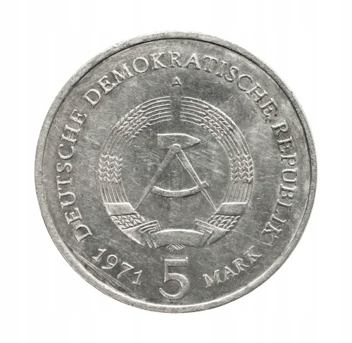 Niemcy, NRD, 5 marek Brama Brandenburska w Berlinie, 1971 rok.