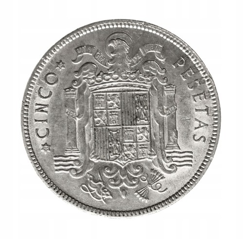 Hiszpania, Francisco Franco, 5 peset, 1949 rok.