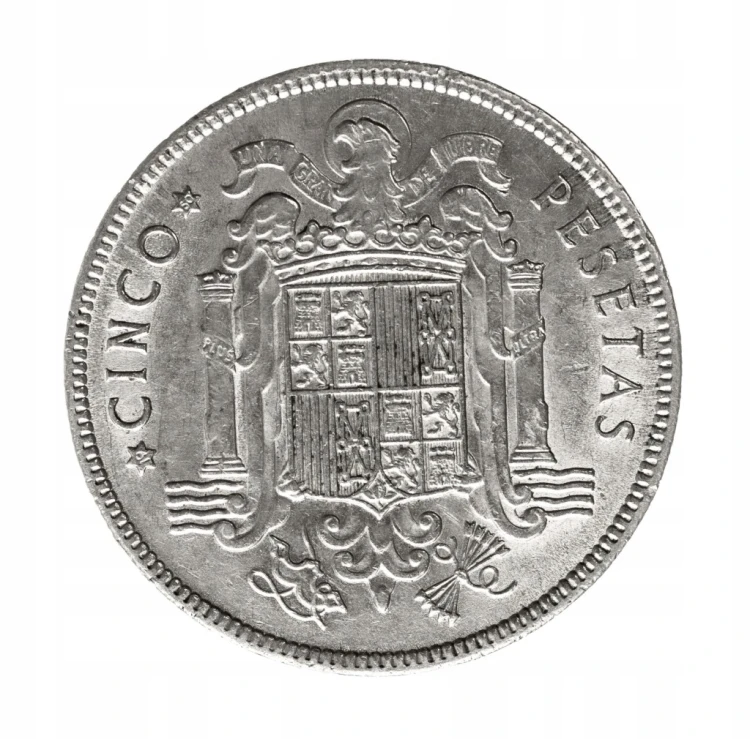 Hiszpania, Francisco Franco, 5 peset, 1949 rok.