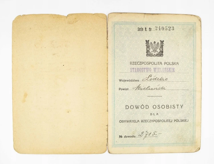 STARY DOWÓD OSOBISTY, ŁÓDŹ / WIELUŃ 1925