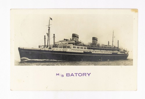 STARA POCZTÓWKA - STATEK MS BATORY, GDYNIA / SĘKOWO 1938