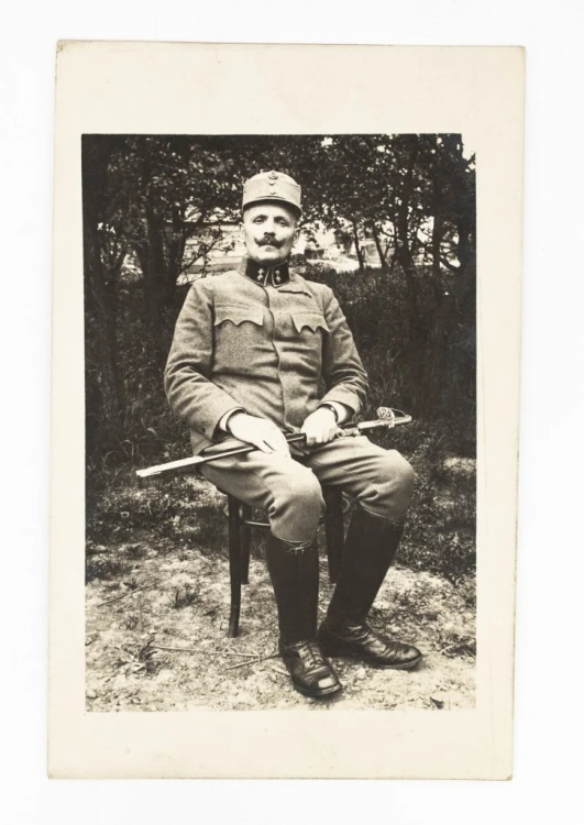 STARA FOTOGRAFIA - POLAK W MUNDURZE K. U. K. KASA PAŃSTWOWA KRASNYSTAW 1916