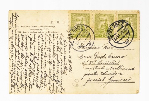 PIWNICZNA-ZDRÓJ - BUDOWA DOMU UZDROWISKOWEGO, NOWY SĄCZ / MODLISZEWO 1928