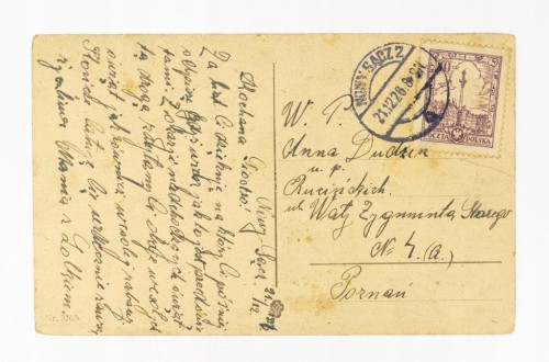 STARA POCZTÓWKA BOŻONARODZENIOWA - NOWY SĄCZ / POZNAŃ 1928