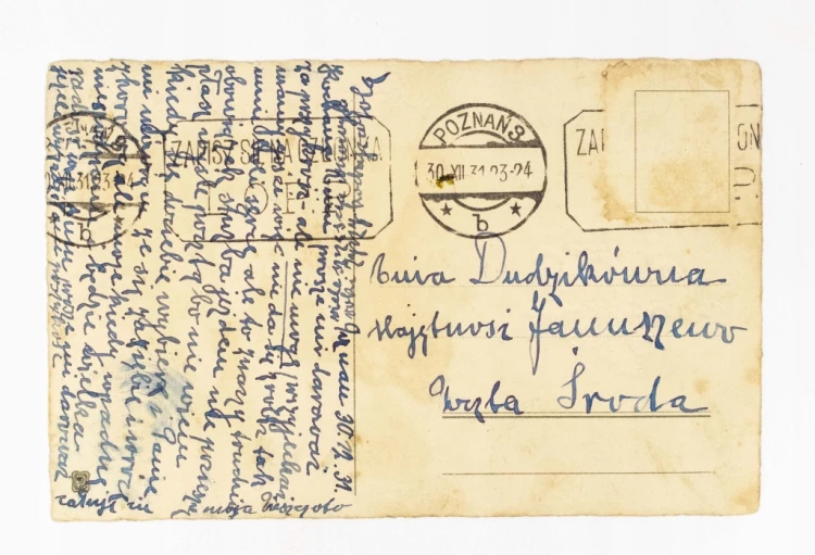 STARA POCZTÓWKA NOWOROCZNA - POZNAŃ / MAJĘTNOŚĆ JANUSZEWO 1931