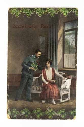 STARA POCZTÓWKA NOWOROCZNA - DOBRA / KATOWICE 1924