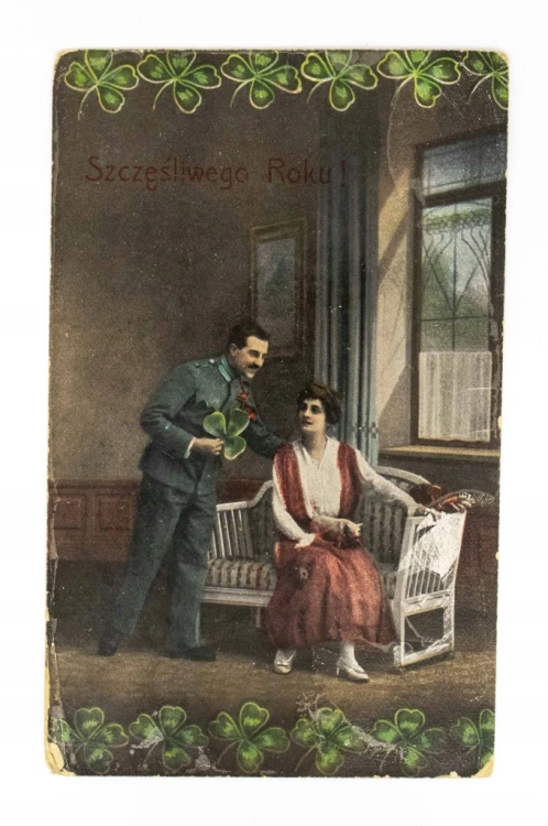 STARA POCZTÓWKA NOWOROCZNA - DOBRA / KATOWICE 1924