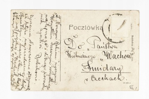 STARA POCZTÓWKA NOWOROCZNA - POLSKA / SMIDARY, CZECHY 1908