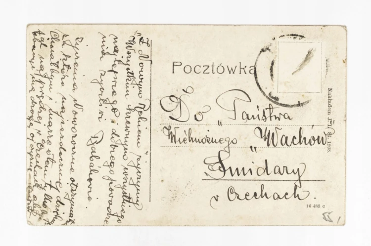 STARA POCZTÓWKA NOWOROCZNA - POLSKA / SMIDARY, CZECHY 1908