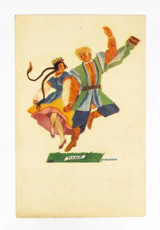 STARA POCZTÓWKA - MAZUR, TAŃCE POLSKIE, ZOFIA STRYJEŃSKA 1927