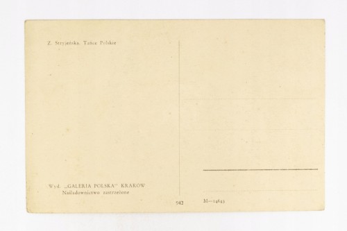 STARA POCZTÓWKA - MAZUR, TAŃCE POLSKIE, ZOFIA STRYJEŃSKA 1927