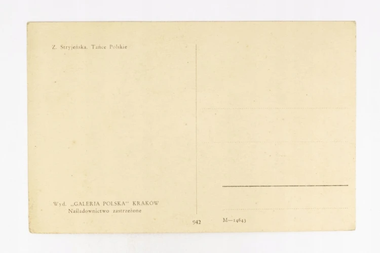 STARA POCZTÓWKA - MAZUR, TAŃCE POLSKIE, ZOFIA STRYJEŃSKA 1927