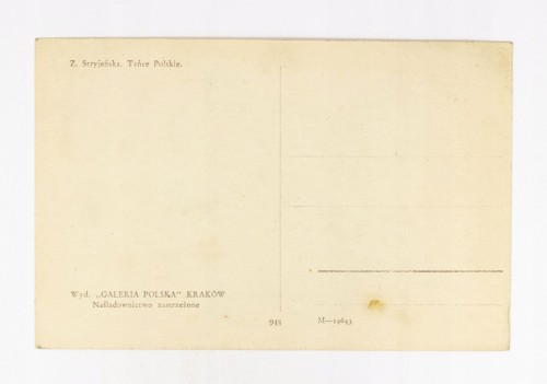 STARA POCZTÓWKA - POLONEZ, TAŃCE POLSKIE, ZOFIA STRYJEŃSKA 1927