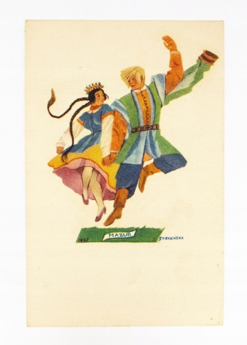 STARA POCZTÓWKA - MAZUR, TAŃCE POLSKIE, ZOFIA STRYJEŃSKA 1927