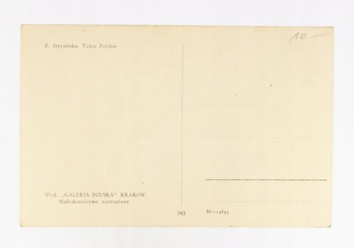 STARA POCZTÓWKA - MAZUR, TAŃCE POLSKIE, ZOFIA STRYJEŃSKA 1927