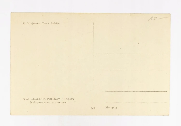 STARA POCZTÓWKA - MAZUR, TAŃCE POLSKIE, ZOFIA STRYJEŃSKA 1927