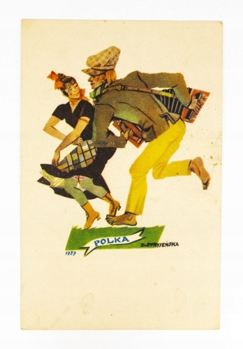 STARA POCZTÓWKA - POLKA, TAŃCE POLSKIE, ZOFIA STRYJEŃSKA 1927