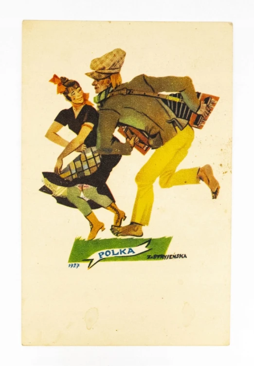 STARA POCZTÓWKA - POLKA, TAŃCE POLSKIE, ZOFIA STRYJEŃSKA 1927