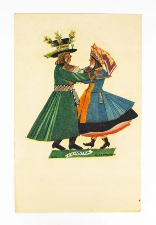 STARA POCZTÓWKA - KUJAWIAK, TAŃCE POLSKIE, ZOFIA STRYJEŃSKA 1927