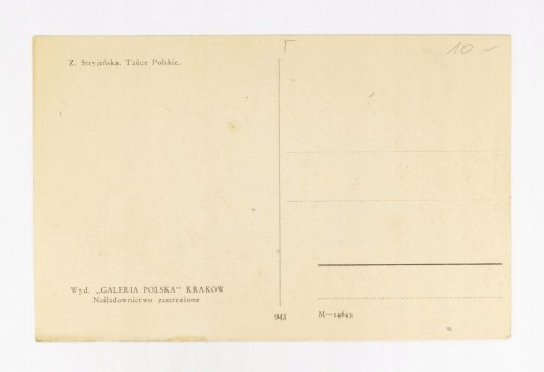 STARA POCZTÓWKA - KUJAWIAK, TAŃCE POLSKIE, ZOFIA STRYJEŃSKA 1927