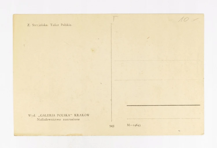 STARA POCZTÓWKA - KUJAWIAK, TAŃCE POLSKIE, ZOFIA STRYJEŃSKA 1927