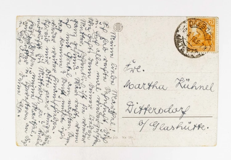 STARA POCZTÓWKA - KRAJOBRAZ WIEJSKI, DREZNO / DITTERSDORF 1918
