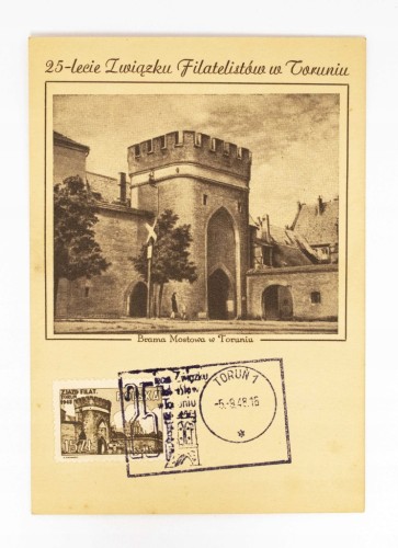 STARA POCZTÓWKA - 25 LAT ZWIĄZKU FILATELISTÓW, TORUŃ 1945