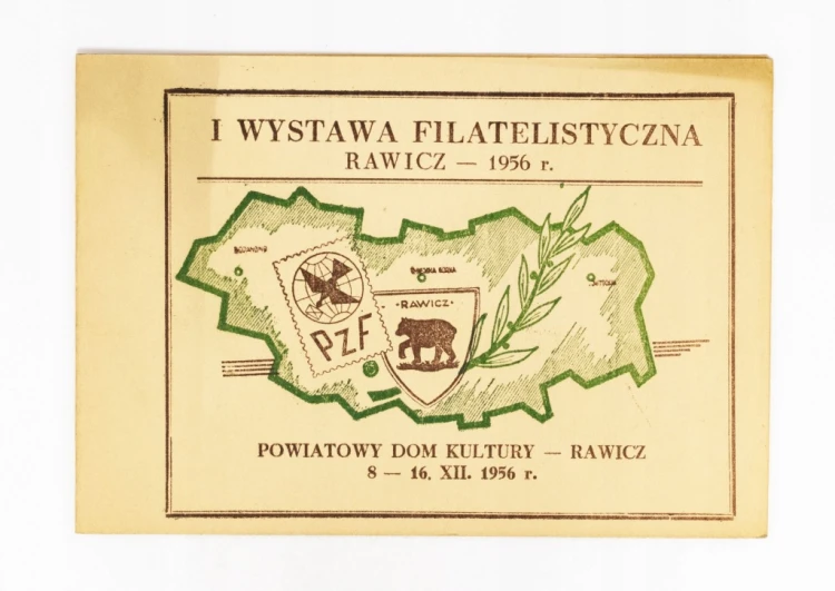 STARA POCZTÓWKA - I WYSTAWA FILATELISTYCZNA, RAWICZ 1956