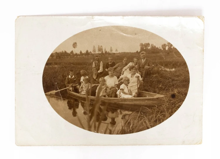 STARA FOTOGRAFIA - ZDJĘCIE RODZINNE NA ŁÓDCE, WOROCHTA 1925