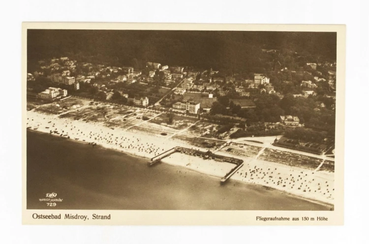 MIĘDZYZDROJE - PANORAMA MIASTA, PLAŻA LATA 30