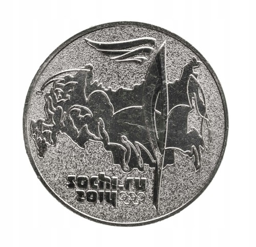 Rosja,25 rubli, XXII Zimowe Igrzyska Olimpijskie, Soczi 2014 znicz 2014r