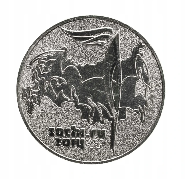Rosja,25 rubli, XXII Zimowe Igrzyska Olimpijskie, Soczi 2014 znicz 2014r