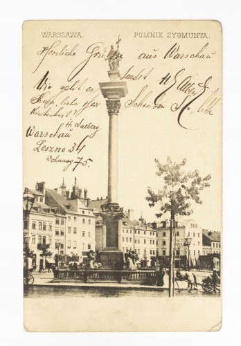 WARSZAWA - POMNIK KOLUMNA ZYGMUNTA / LESZNO 1906