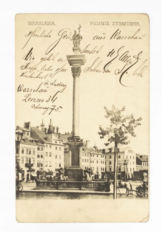 WARSZAWA - POMNIK KOLUMNA ZYGMUNTA / LESZNO 1906