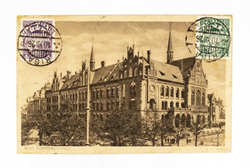 ŁOTWA, RYGA - SZKOŁA HANDLOWA 1926