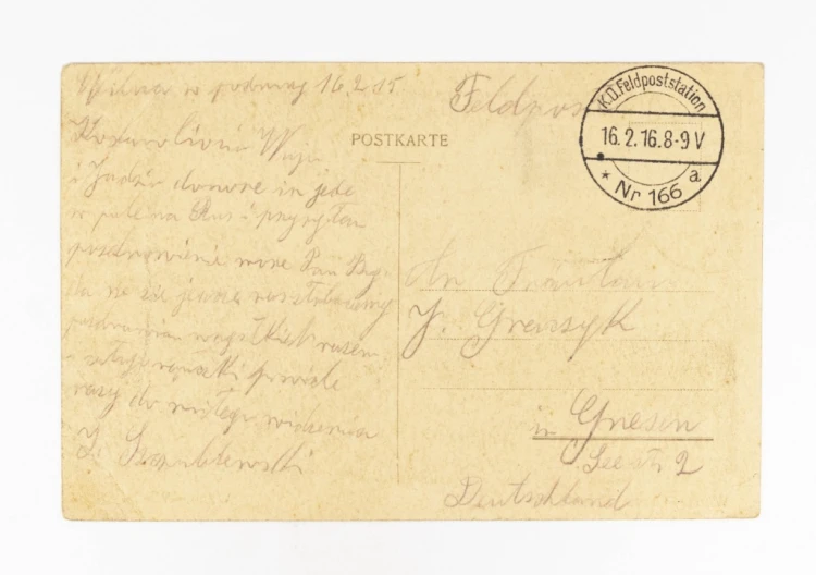 WILNO - ULICA WIELKA, FELDPOST / GNIEZNO 1916